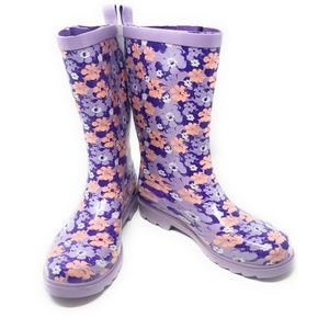 Women's Rubber Mid Calf Rain Boots, #3156, Purple